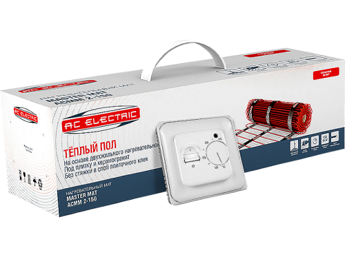 Комплект теплого пола AC Electric ACMM 2-150-9 с терморегулятором