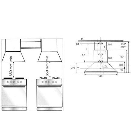 Вытяжка каминная Beko CWB6410AR черный/золотистый